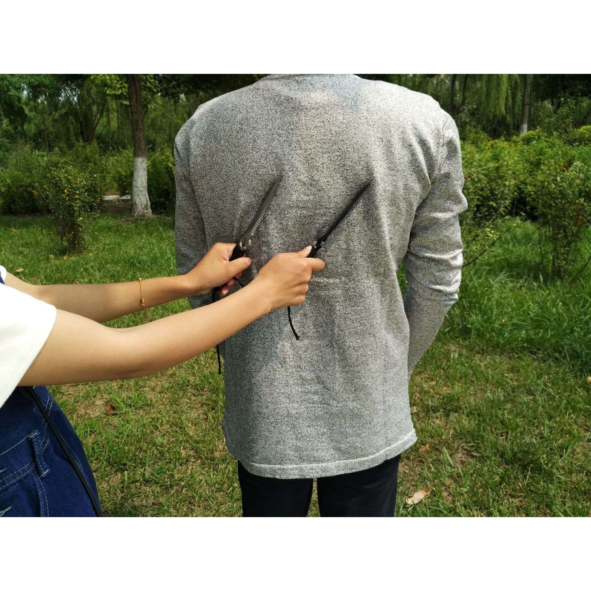 耐磨户外运动特种工作服装含金属微丝钢丝安全防护防砍切割服T恤