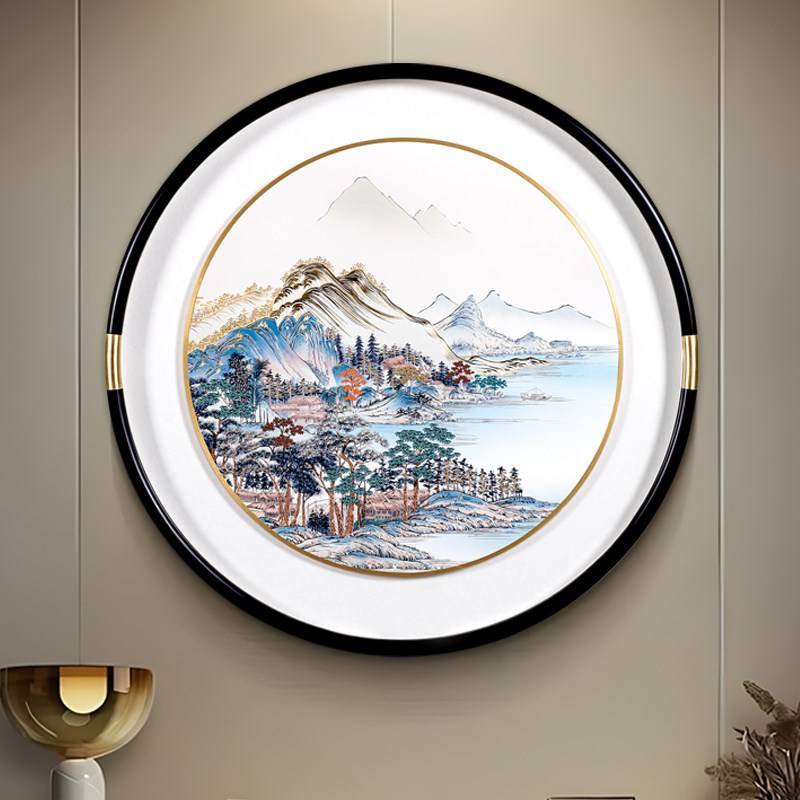 玄关画2026年新款高端手工铜雕画立体客厅沙发背景墙轻奢山水挂画