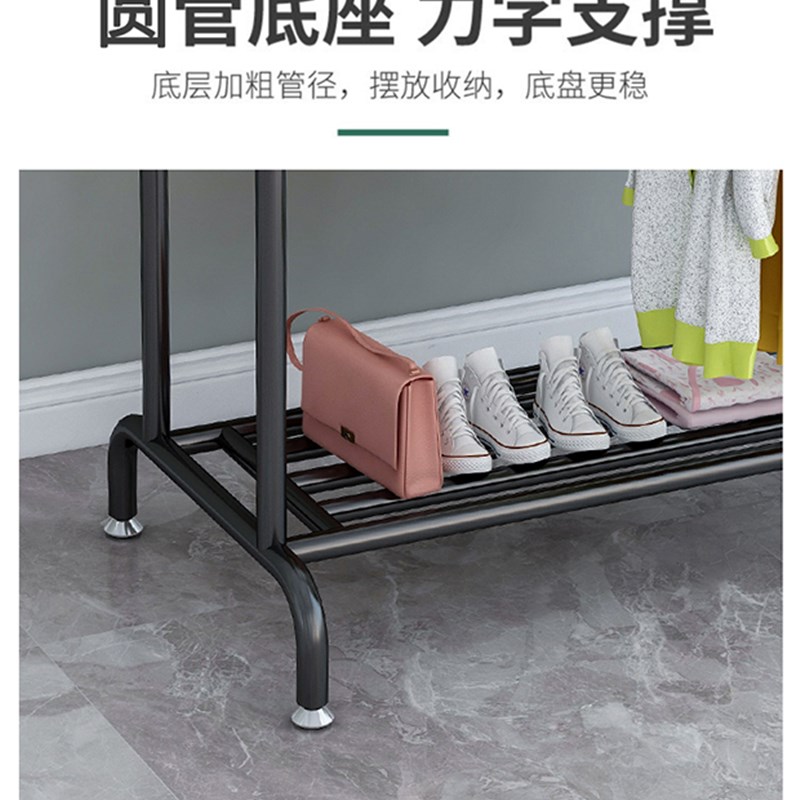 阳台晾衣架落地折叠家用卧室晾晒双排衣架置物晒衣服被子衣帽架子