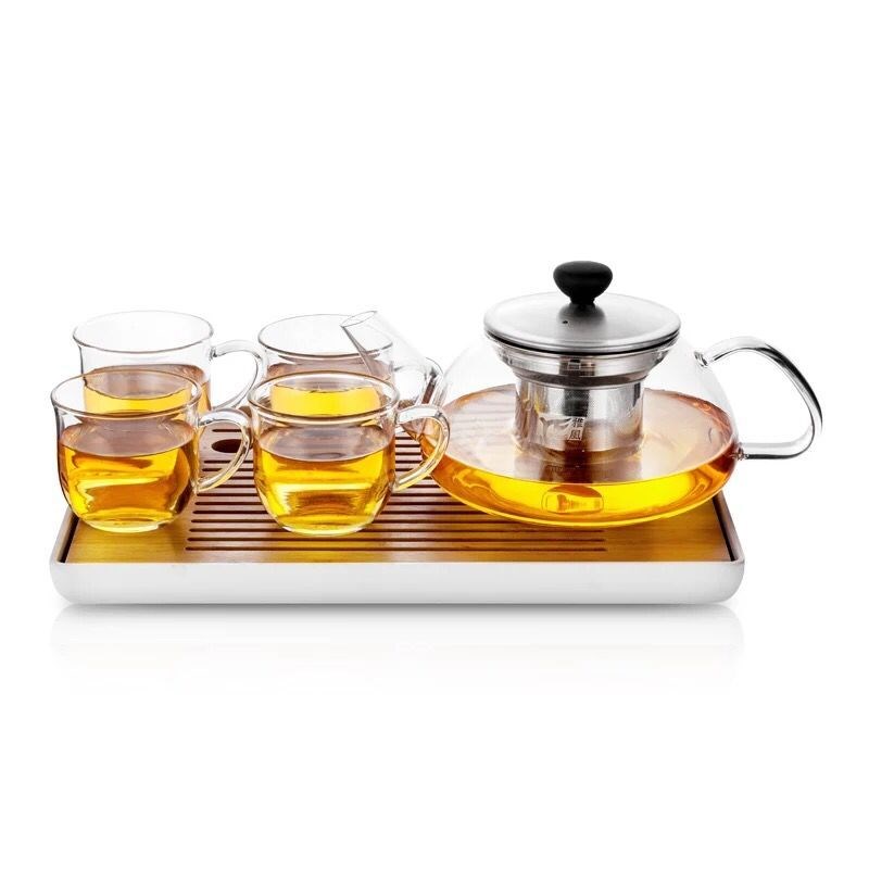 雅风玻璃茶壶可拆洗泡茶壶耐高温家用冲茶器花茶红茶过滤茶具套装