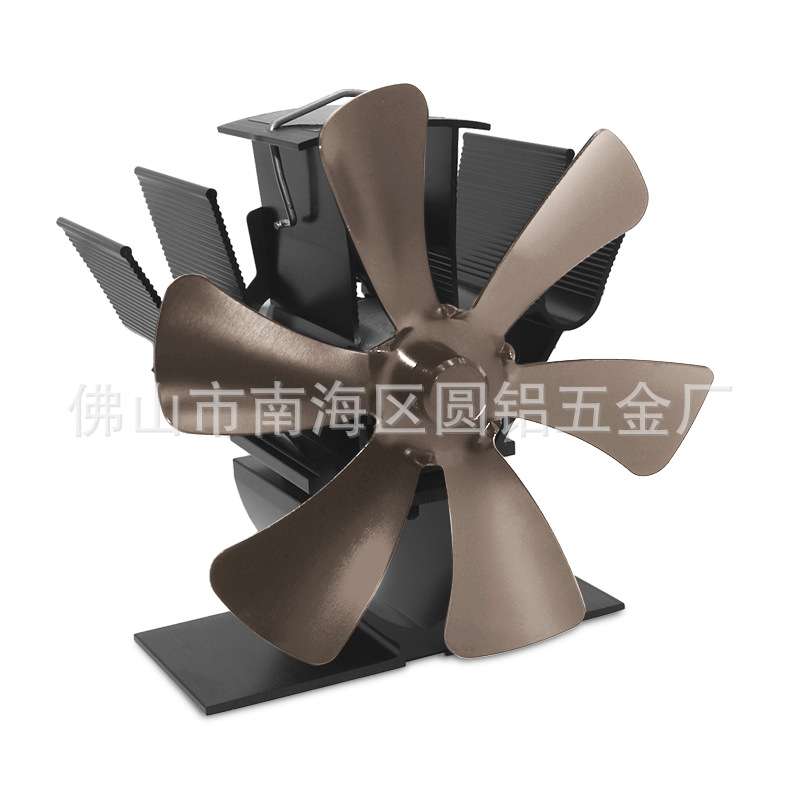 2025新款6叶迷你壁炉风扇便携式热动力循环取暖扇跨境热销