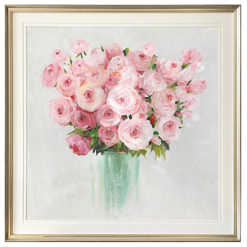 简约美式画简美客厅装饰画卧室床头挂画盛放餐厅背景挂画繁花似锦