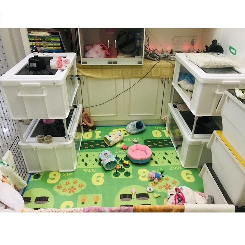 大型仓鼠饲养箱刺猬金丝熊专用笼带温度计玻璃门仓鼠笼