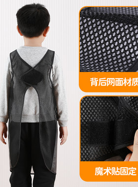 儿童透明围裙防水免洗画画罩衣男孩女孩吃饭幼儿园反穿衣定制LOGO