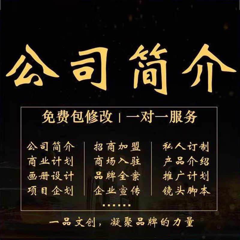 企业介绍ppt公司简介全案画册宣传页折页设计公司文化墙简历定制图片