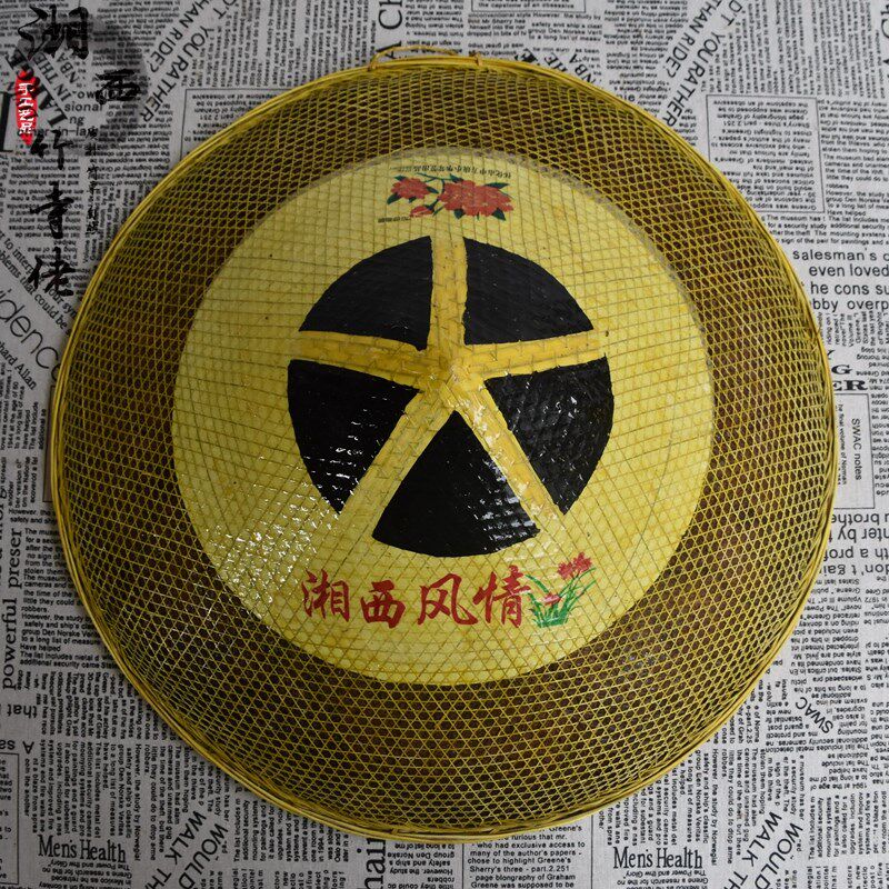 包邮湘西手工竹编斗笠手工竹编斗笠舞台道具竹帽斗篷道具防晒防雨