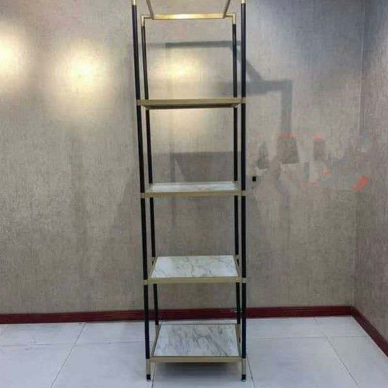 简约侧挂铁艺陈列架复古挂架落地架服装展示架衣架落地式服装架