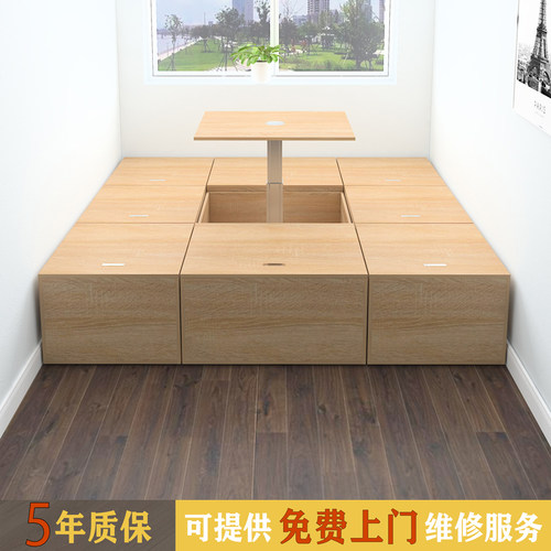 日式魔方盒床小户型榻榻米 定制飘窗储物床地台 180*200床箱可客