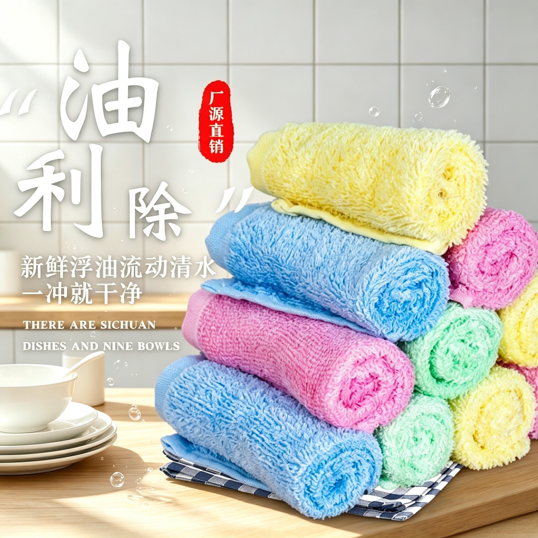 【下单立减50】吸水清洁巾小抹布厨房擦手巾家用清洁布ZY