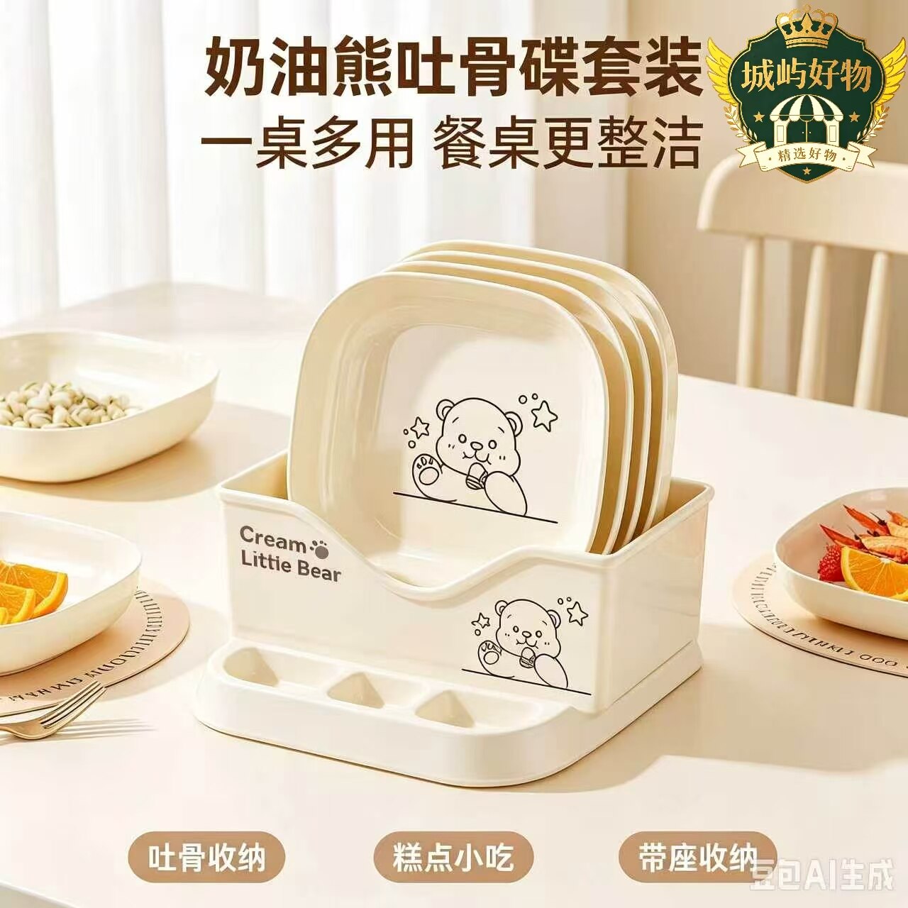 日式吐骨碟家用吐骨碟盘碟残渣骨头碟食品级水果盘小菜碟YY