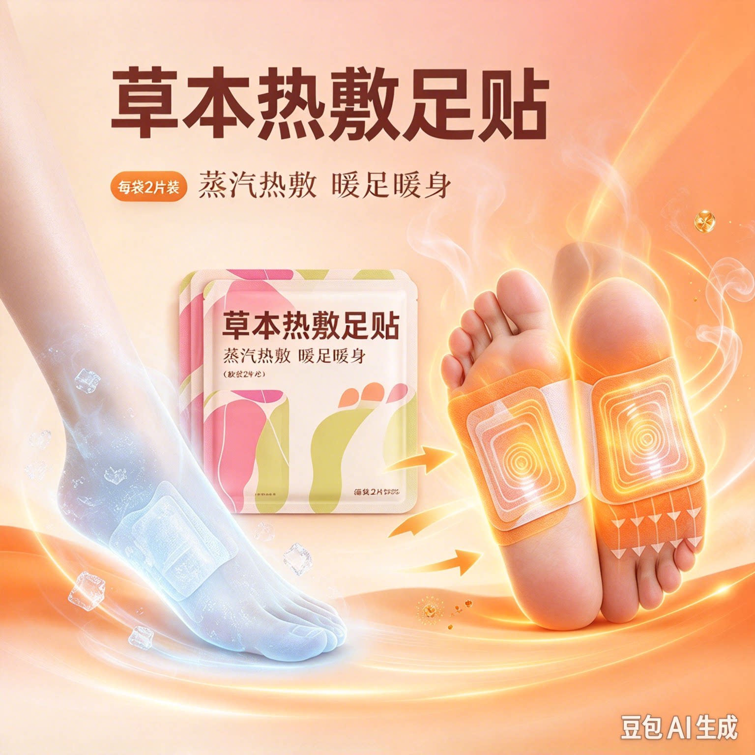 热敷暖足贴成人暖手暖脚套一次性暖宝发热保暖脚底保暖ZY
