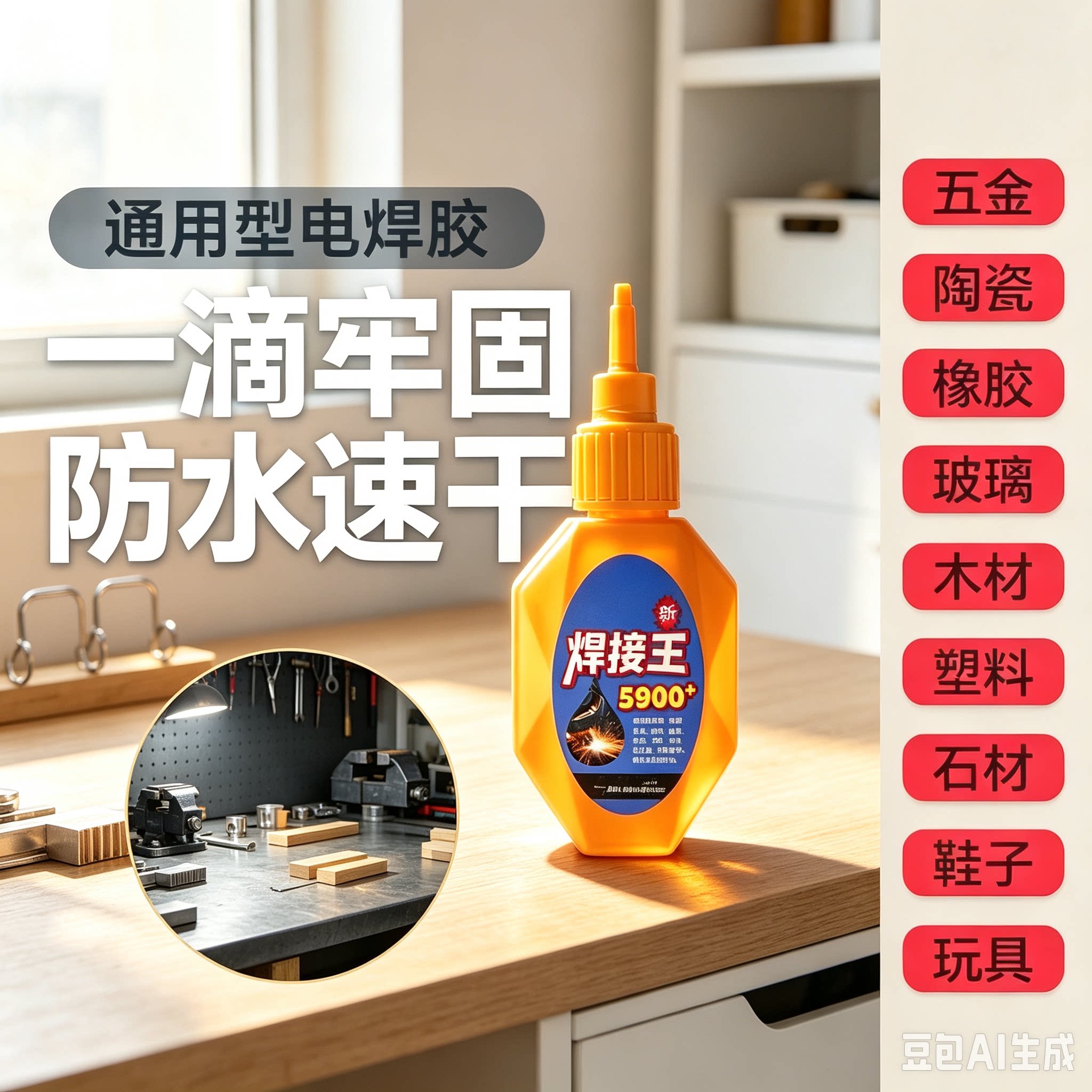 5900胶水强力万能通用焊接王粘鞋金属塑料木材石材透明速干胶YY