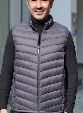 冬季新款轻薄羽绒棉马甲男士棉背心保暖加厚运动2023短款马夹外套