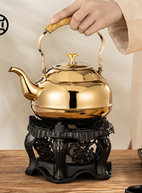 纯正古典式酒精炉煮茶器户外便携式酒精加热烧水茶壶酒精灯保温座