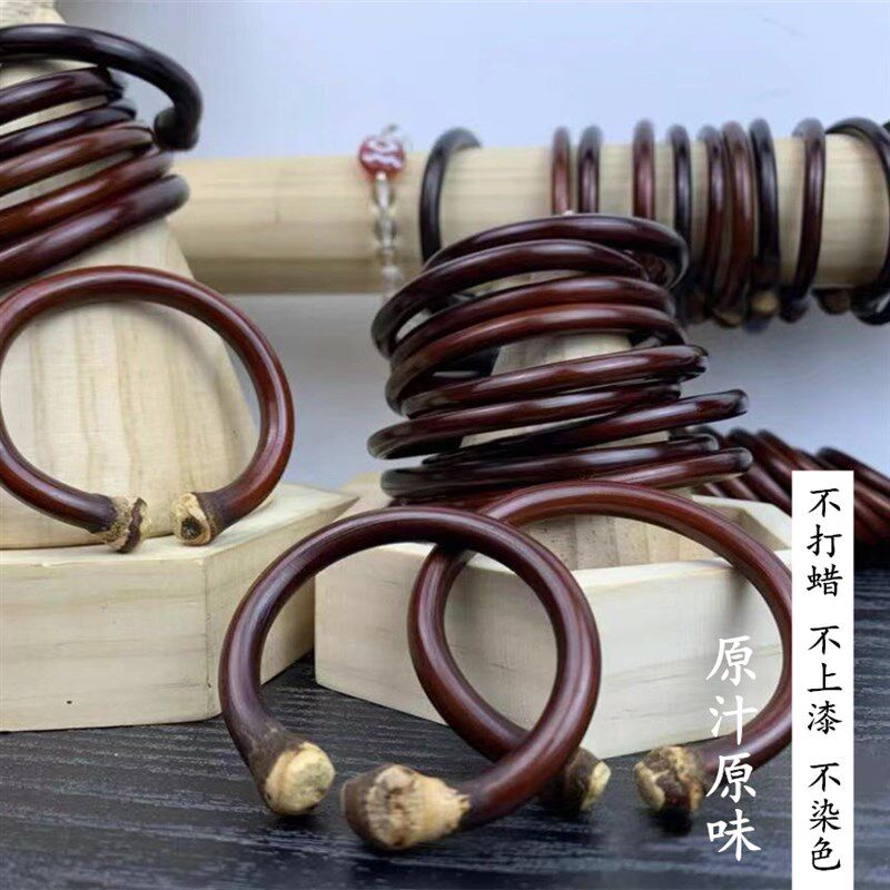 西藏鸡血b藤手镯男女款 新中式天然木质手环