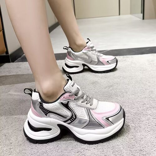 真皮厚底爆款f老爹鞋女2024春季新款增高7cm运动鞋百搭松糕休闲鞋