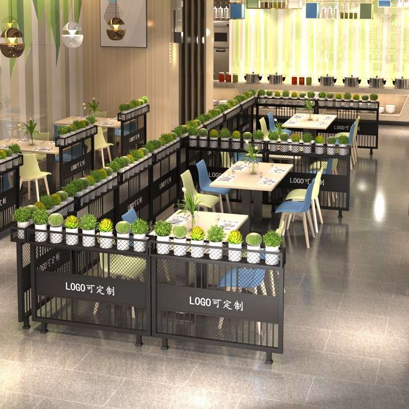 铁艺屏风半截绿植镂空矮工业风餐厅矮隔断酒吧饭店火锅店装饰护栏