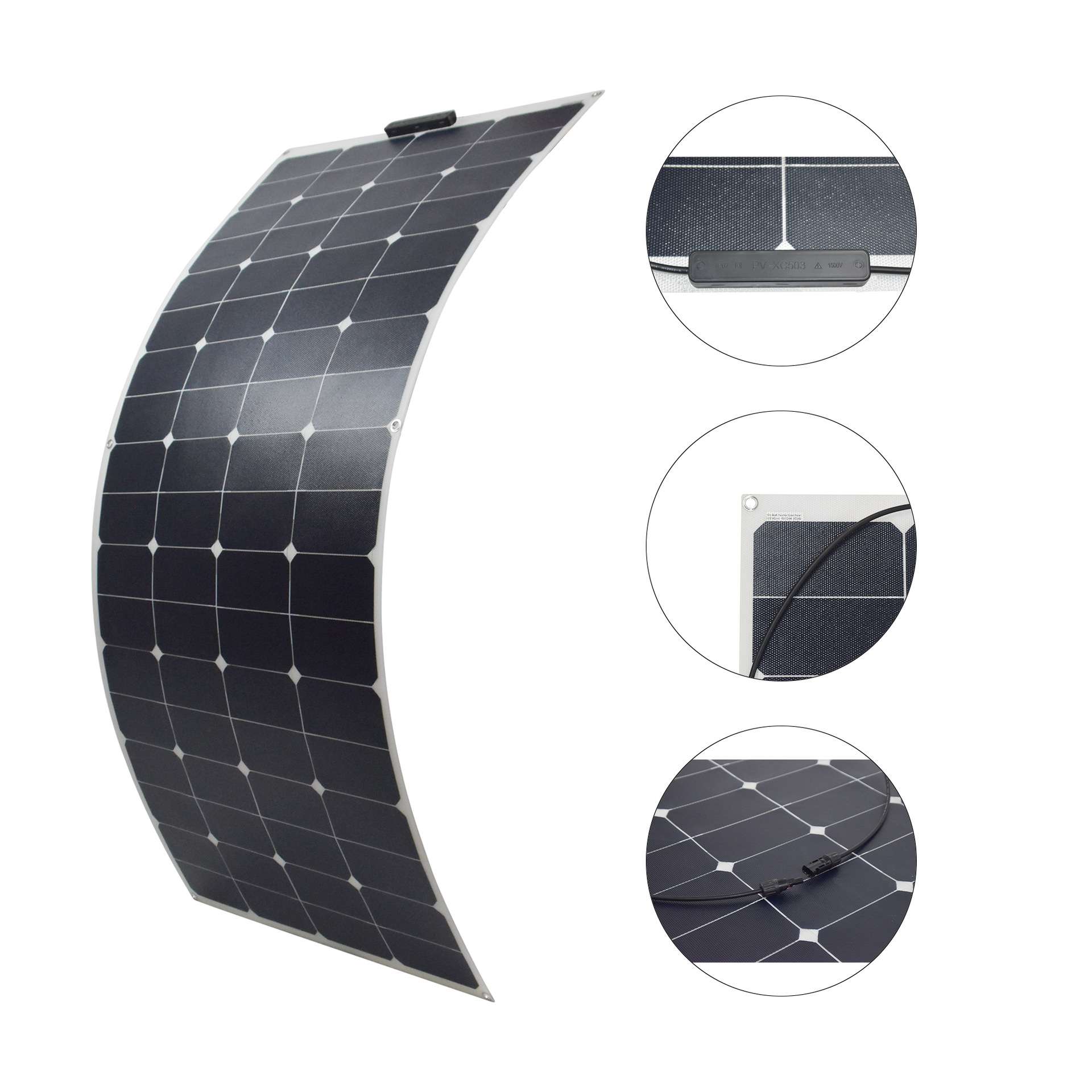进口sunpower太阳能软板防水轻薄太阳能电池半柔性充电板