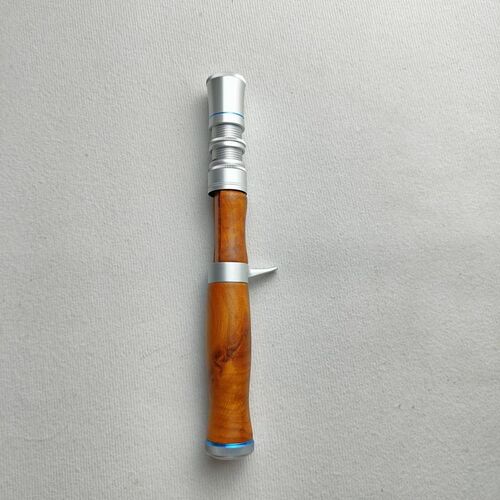 路亚手柄手把是实木金属锁紧式复古C微物马口竿DIY实木把溪流手把