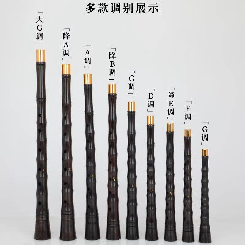 专业乌木六孔漆金唢呐乐器笛子指法体系初学者成人民间演奏喇叭