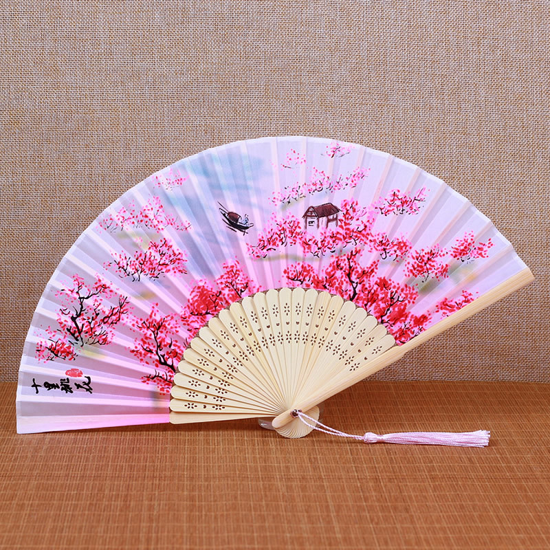 扇子折扇古风儿童跳舞随身便携女童新款舞蹈扇女孩粉色折叠专用小图片