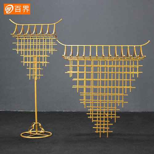 百界婚庆道具铁艺中式中国风建筑路引婚礼舞台装饰空中吊顶挂件