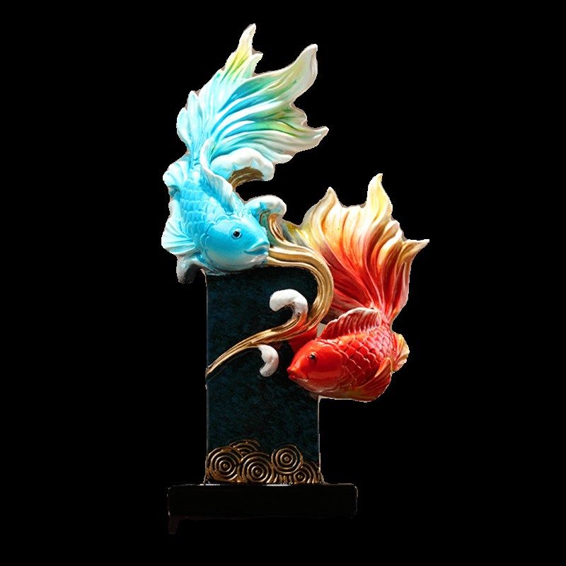 乔迁新居年年有余摆件家居饰品 酒柜电视柜装饰品创意客厅鱼摆设