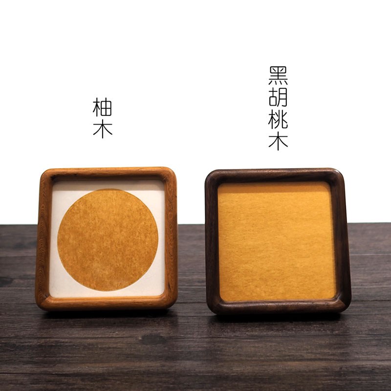 迷你实木榫卯相框摆台摆件12x12金卡绢卡纸成品空白书画装裱画框