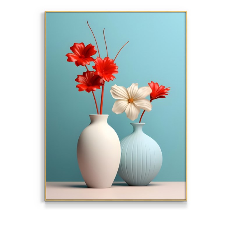 轻奢卫生间花瓶挂画免打孔洗手间装饰画酒店宾馆浴室防水防潮壁画