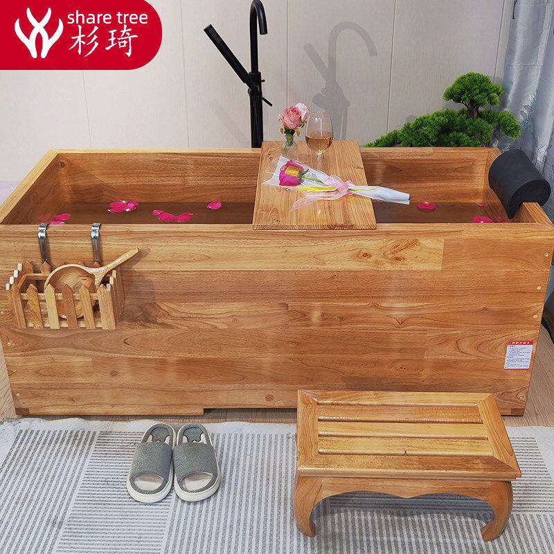 杉琦美容院橡木泡澡桶成人家用木桶泡澡桶实木浴缸全身洗澡桶浴桶