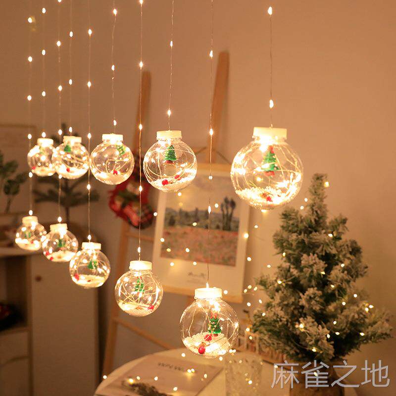 圣诞节LED窗帘灯许愿球圣诞老人雪人节日灯 橱窗装饰房间布置彩灯