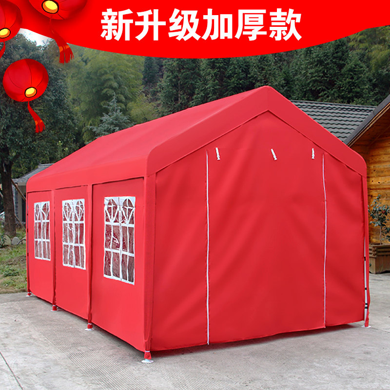 户外钢结构停车棚烧烤大排档篷房广告伞摆摊帐篷酒席遮阳蓬隔离棚图片