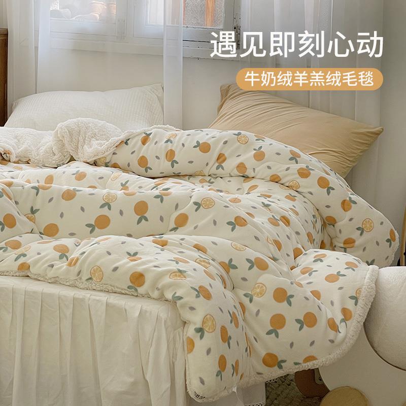 羊羔绒毛毯被子冬季加厚盖毯珊瑚绒毯子床上用宿舍午睡毯加绒保暖
