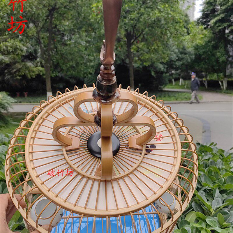 正宗手工川笼老料竹子画眉鸟笼 精品高端笼子 龙爪贴青加盖板
