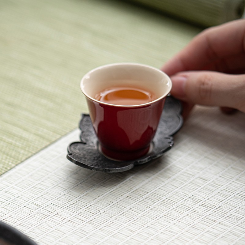 舍己宜物郎红品茗杯功夫茶杯陶瓷小茶杯主人杯茶具套装单杯功夫茶图片