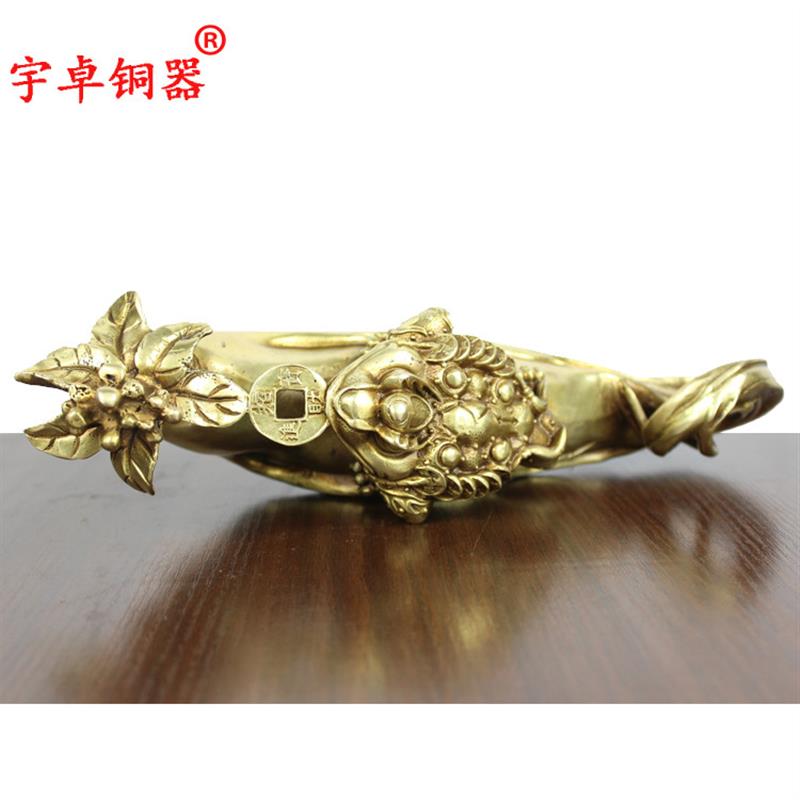 宇卓铜器 纯铜金蟾黄铜金蟾铜人参金蟾黄铜蟾蜍工艺品摆饰