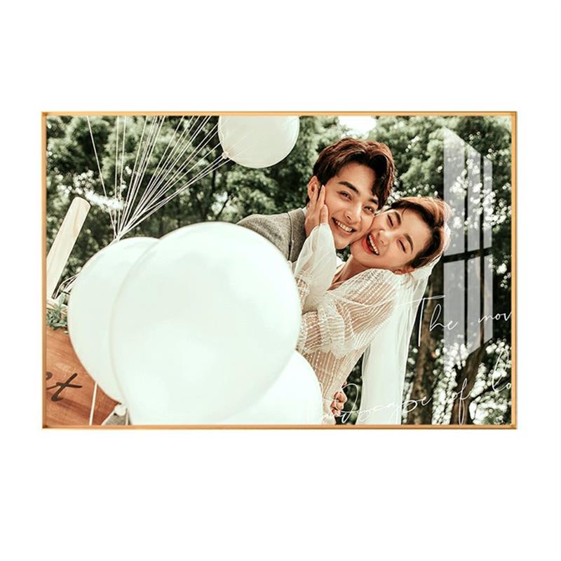 婚纱照放大挂墙洗照片做结婚照相框定制水晶铝合金全家福照片制作