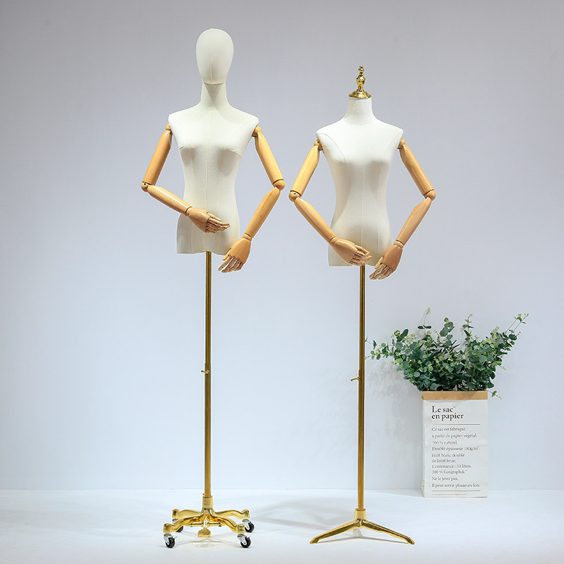 万向轮衣服模特道具女人偶半全身女装展示架服装店橱窗婚纱假人台
