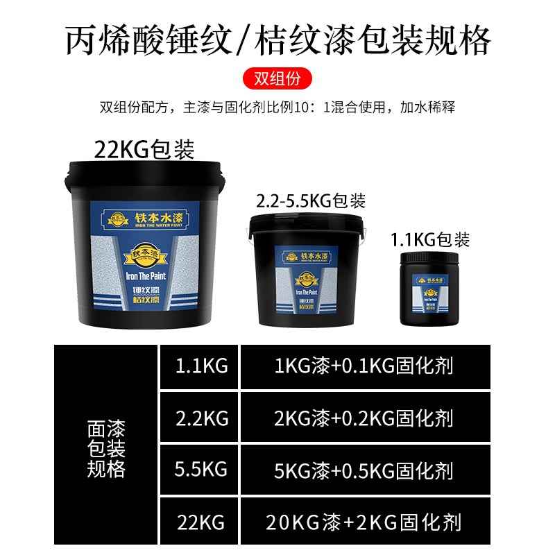 铁本水性锤纹漆金属桔纹漆铁艺漆质感发电机栏杆漆机械油漆古铜色