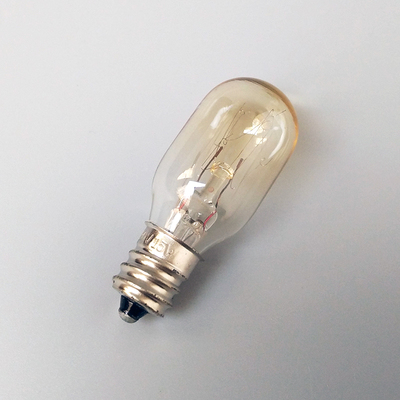 E12螺口小夜灯15W冰箱220v230V平头灯e14喜马拉雅盐灯钨丝白炽灯