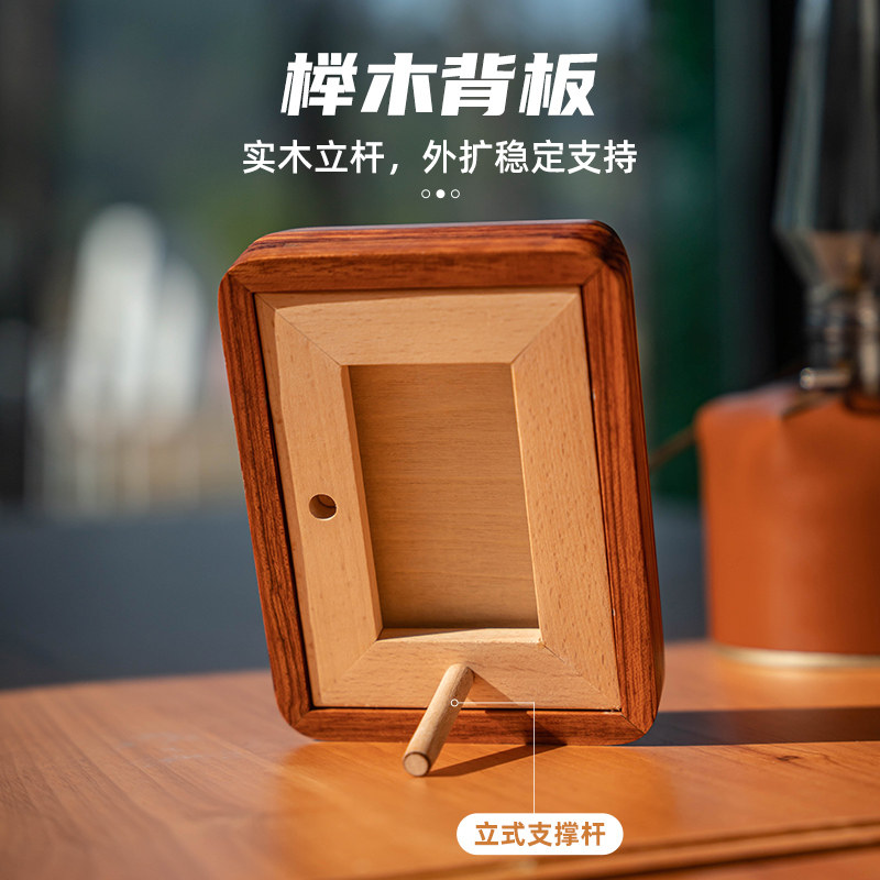 洗照片相框3寸情侣拍立得实木照片框5寸相片框宠物迷你4寸小摆台