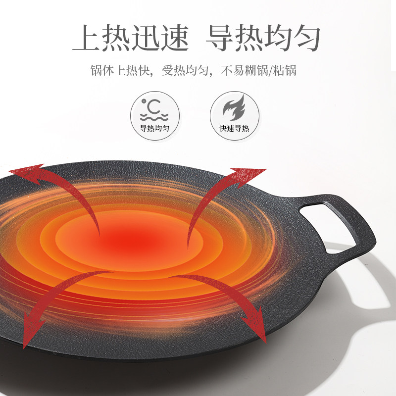韩国烤肉盘铁板烧家用韩式烧烤盘麦饭石锅卡式炉电磁炉煎烤盘户外