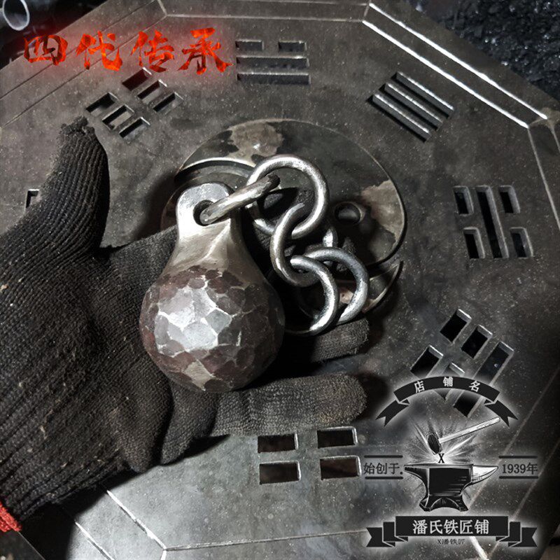 潘铁匠手工锻打实心流星锤表演武术器械甩头健身软兵器收藏把玩