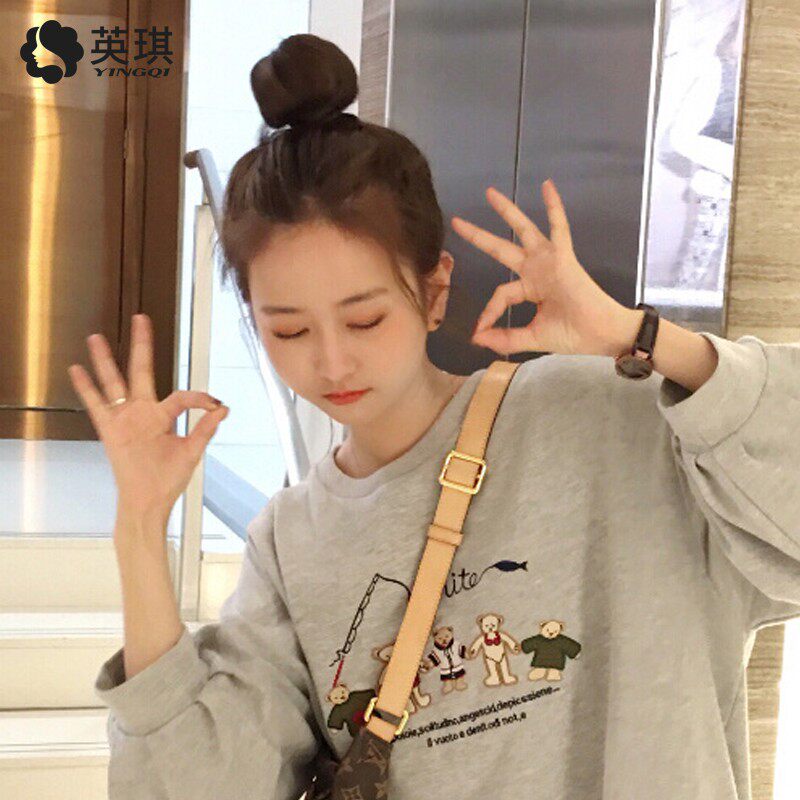 英琪假发女半丸子头发包汉服古风花苞头直发圈蓬松真发盘发器发髻
