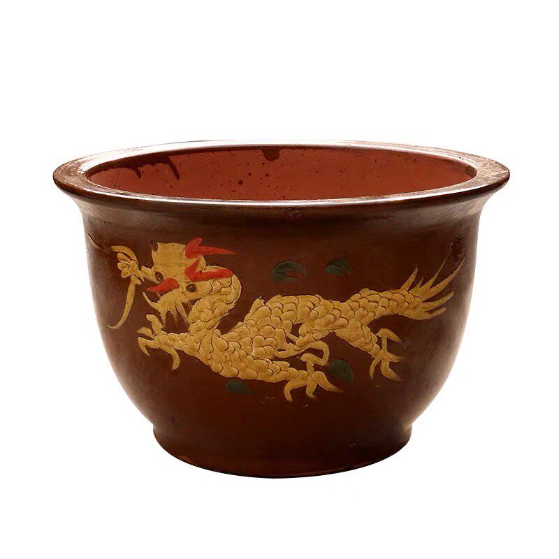 龙缸花盆 沙缸盆 户外花盆 大型铁树盆 大型室外植物盆景花盆圆形