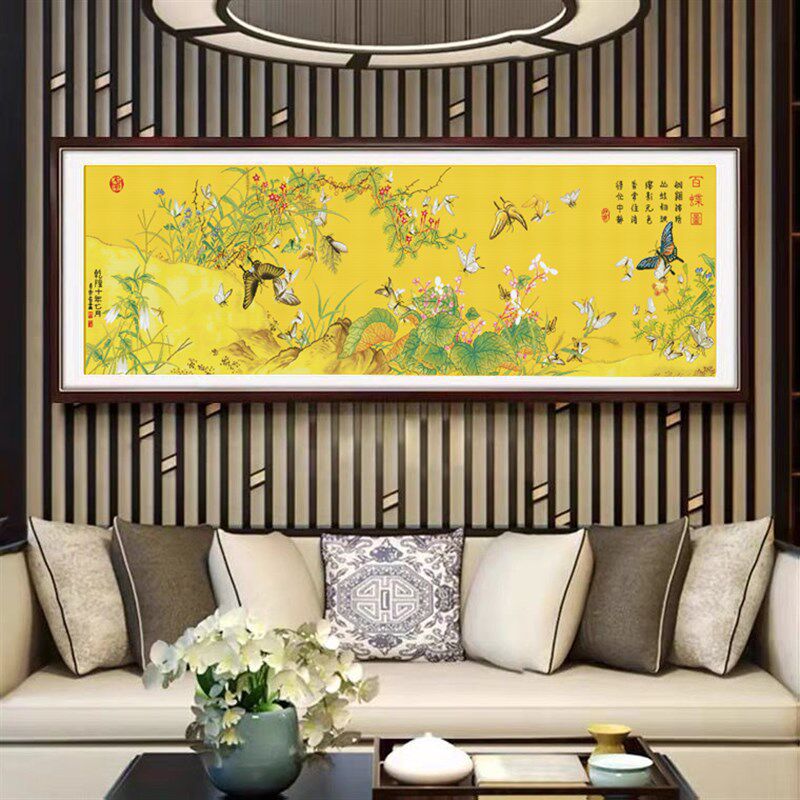 百蝶图十字绣2025新款线绣客厅大幅满绣郎世宁国画国风名画自己绣