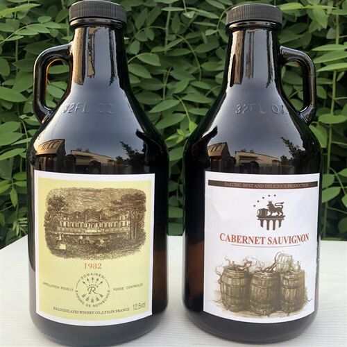 新款1L棕色加州密封玻璃瓶 避光储酒器 药酒瓶葡萄酒瓶空瓶泡酒瓶