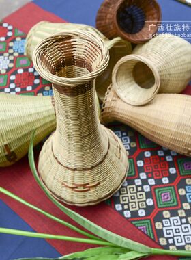 广西特色民间工艺品 手工编织竹篮花瓶 家居客厅饰品桌面插花花篮