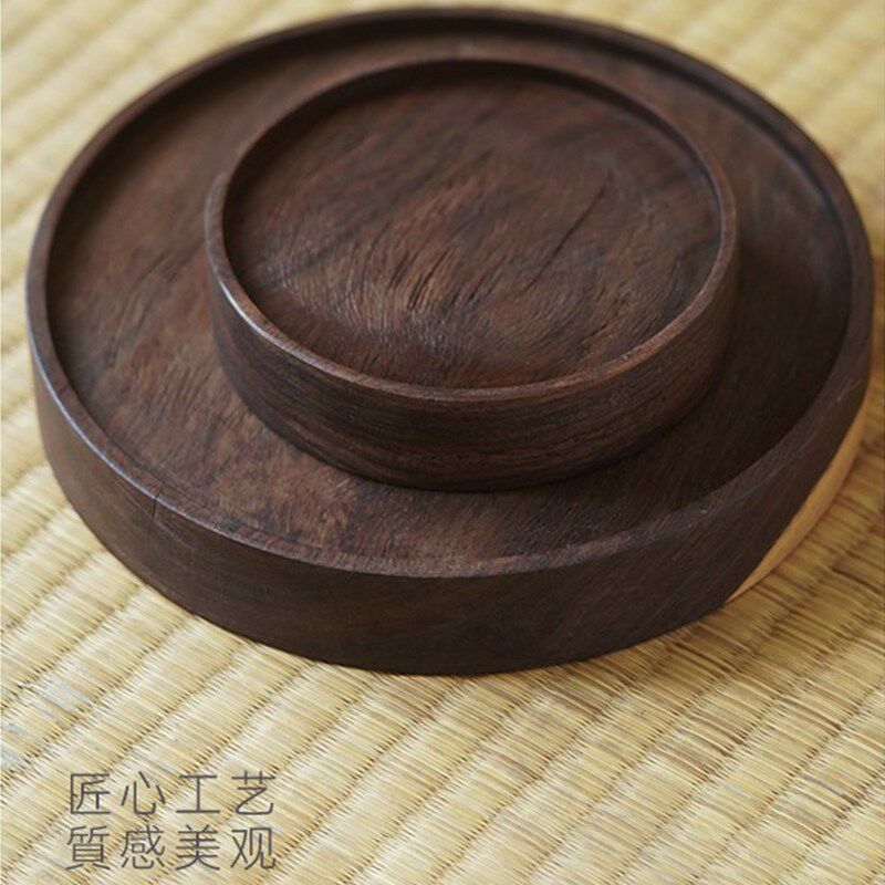 宛玉 茶道配件 木质茶盘 茶托盘 手工实木紋理清晰 壶承