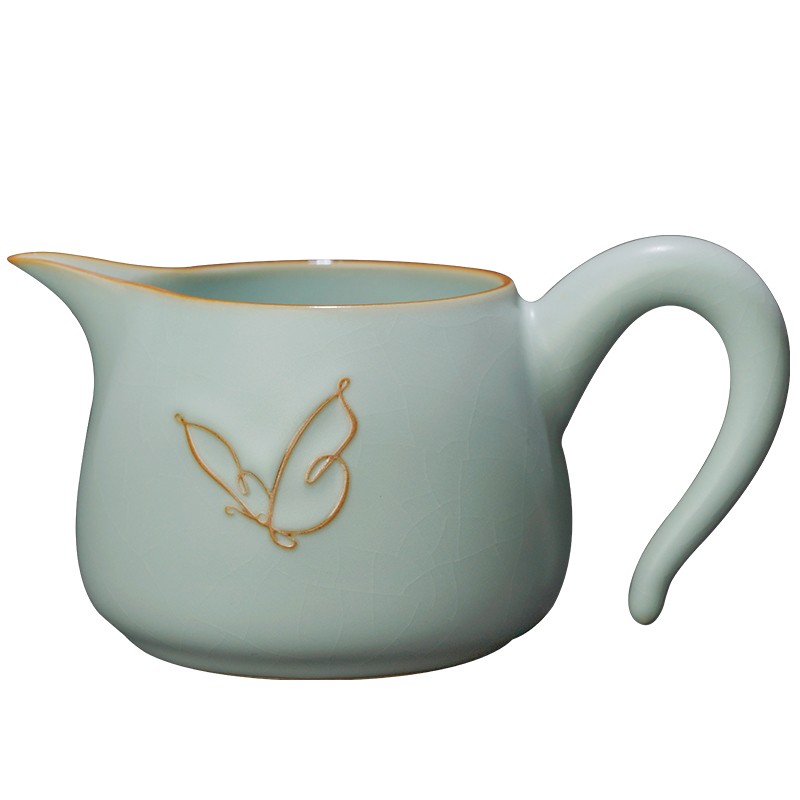 汝窑公道杯茶具分茶器冰裂复古茶海景德镇陶瓷礼盒装手工青瓷公杯